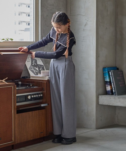 GLOBAL WORK（グローバルワーク）の「イージーケア/起毛ワイドパンツ/145501（その他パンツ・キッズ・ブラック/ブラック系その他/グレー・130cm/140cm/150cm/160cm）」の10枚目の写真