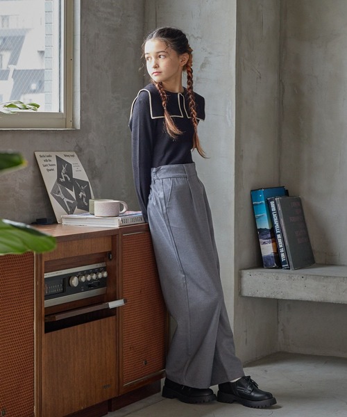 GLOBAL WORK（グローバルワーク）の「イージーケア/起毛ワイドパンツ/145501（その他パンツ・キッズ・ブラック/ブラック系その他/グレー・130cm/140cm/150cm/160cm）」の11枚目の写真