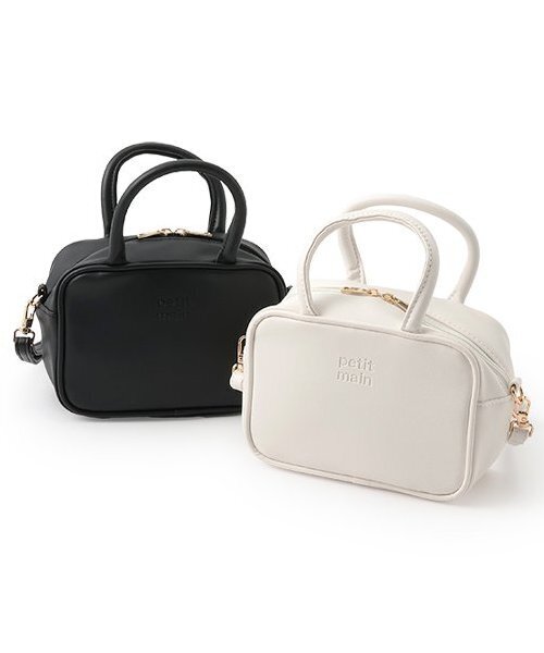 petit main（プティマイン）の「スクエアショルダーバック（ショルダーバッグ・キッズ・アイボリー/ブラック・FREE）」の4枚目の写真