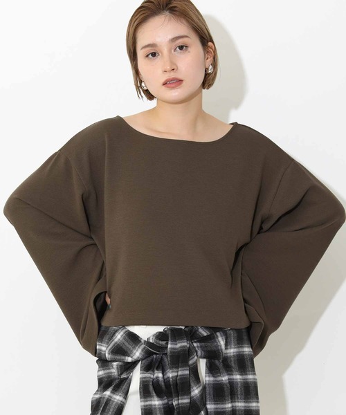 Gready Brilliant(グレディブリリアン)の「袖フレアカットソー(Tシャツ/カットソー・レディース・ブラック/グレー/ダークブラウン/ホワイト・FREE)」の4枚目の写真