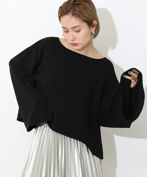Gready Brilliant(グレディブリリアン)の「袖フレアカットソー(Tシャツ/カットソー・レディース・ブラック/グレー/ダークブラウン/ホワイト・FREE)」の1枚目の写真