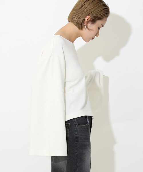 Gready Brilliant(グレディブリリアン)の「袖フレアカットソー(Tシャツ/カットソー・レディース・ブラック/グレー/ダークブラウン/ホワイト・FREE)」の12枚目の写真