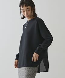 ドルマン異素材ポンチプルオーバー