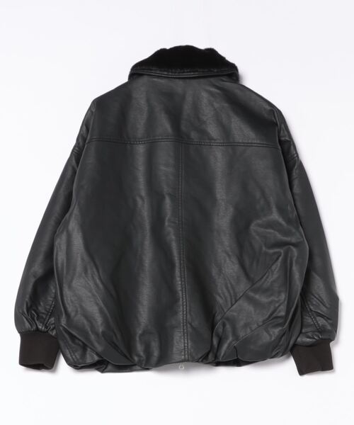 NICOLE CLUB（ニコル　クラブ）の「フライトジャケット風ボア衿ブルゾン（ブルゾン・レディース・ブラウン/ブラック/ベージュ・MEDIUM）」の4枚目の写真