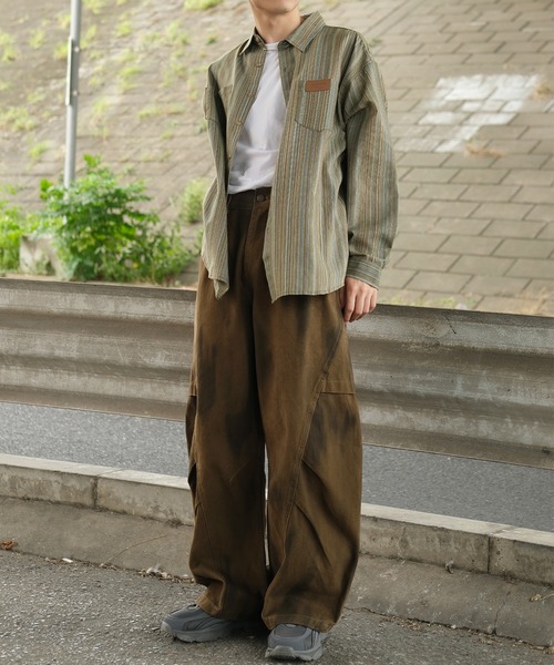 【セール】HOOK -select- ミリタリーペイントボリューム切り替えカーブワークパンツ（カーゴパンツ）｜HOOK（フック）