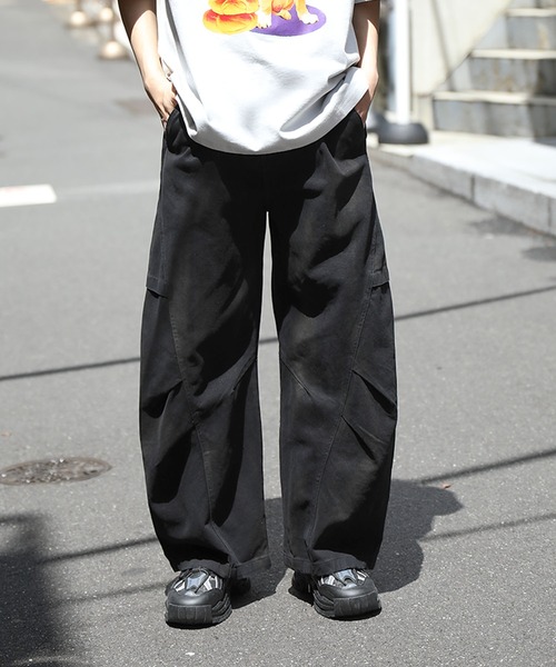 HOOK（フック）の「HOOK -select-　ミリタリーペイントボリューム切り替えカーブワークパンツ（カーゴパンツ・メンズ・グリーン/チョコ/ブラック・M/S/L/XL）」の2枚目の写真