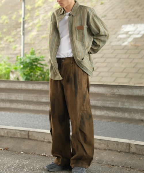 HOOK（フック）の「HOOK -select-　ミリタリーペイントボリューム切り替えカーブワークパンツ（カーゴパンツ・メンズ・グリーン/チョコ/ブラック・M/S/L/XL）」の4枚目の写真