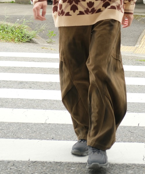 HOOK（フック）の「HOOK -select-　ミリタリーペイントボリューム切り替えカーブワークパンツ（カーゴパンツ・メンズ・グリーン/チョコ/ブラック・M/S/L/XL）」の9枚目の写真