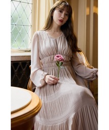 新品 Majolica Pleated Chiffon Long Dress 新色】Majolica Pleated Chiffon Long Dress