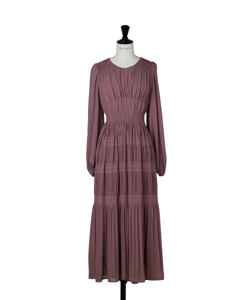 Majolica Pleated Chiffon Long Dress（ワンピース）｜Her lip to