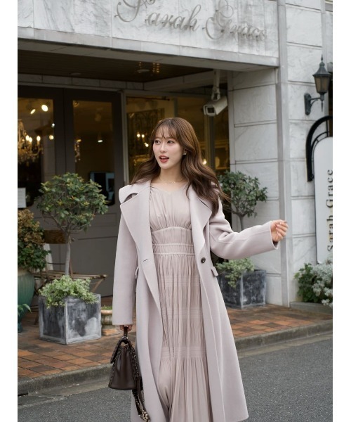 Majolica Pleated Chiffon Long Dress（ワンピース）｜Her lip to