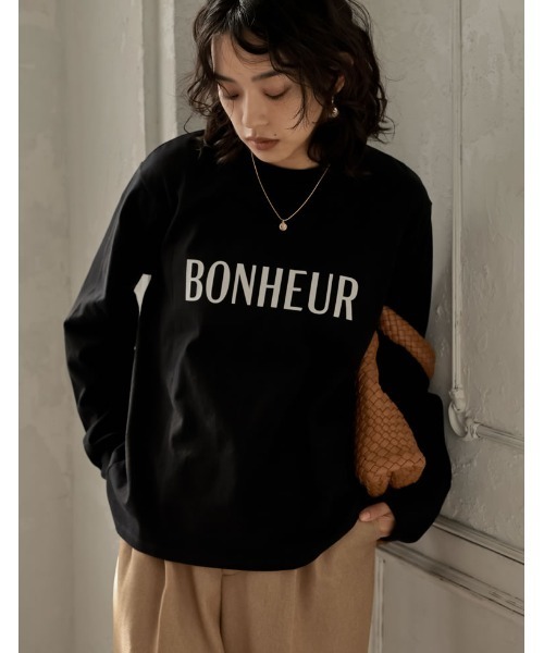 Re:EDIT(リエディ)の「コットンロゴロンT(Tシャツ/カットソー・レディース・ホワイト×ブラック/ブラック×ホワイト・LARGE/MEDIUM)」の2枚目の写真