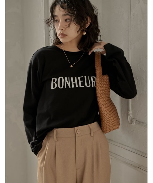 Re:EDIT(リエディ)の「コットンロゴロンT(Tシャツ/カットソー・レディース・ホワイト×ブラック/ブラック×ホワイト・LARGE/MEDIUM)」の3枚目の写真