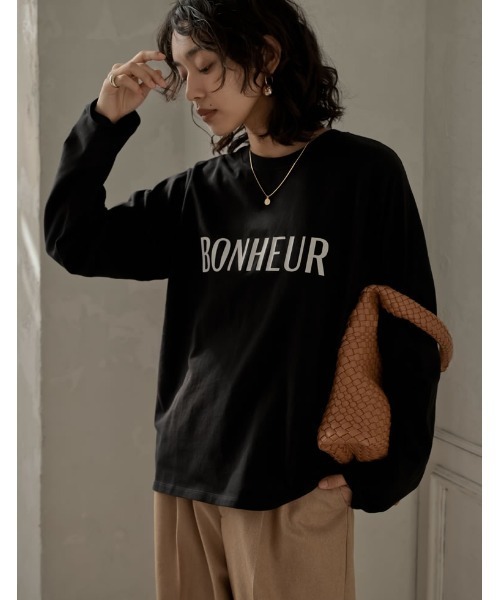 Re:EDIT(リエディ)の「コットンロゴロンT(Tシャツ/カットソー・レディース・ホワイト×ブラック/ブラック×ホワイト・LARGE/MEDIUM)」の5枚目の写真