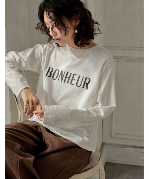 Re:EDIT(リエディ)の「コットンロゴロンT(Tシャツ/カットソー・レディース・ホワイト×ブラック/ブラック×ホワイト・LARGE/MEDIUM)」の8枚目の写真