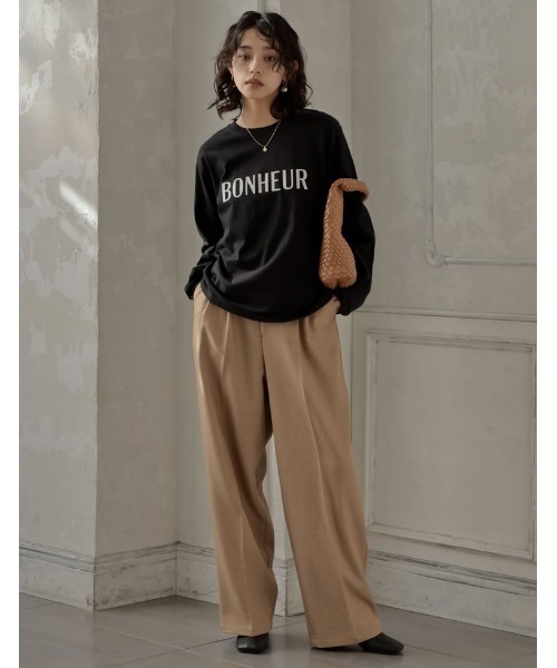 Re:EDIT(リエディ)の「コットンロゴロンT(Tシャツ/カットソー・レディース・ホワイト×ブラック/ブラック×ホワイト・LARGE/MEDIUM)」の4枚目の写真