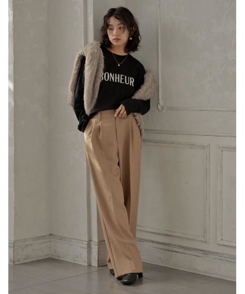 Re:EDIT(リエディ)の「コットンロゴロンT(Tシャツ/カットソー・レディース・ホワイト×ブラック/ブラック×ホワイト・LARGE/MEDIUM)」の6枚目の写真