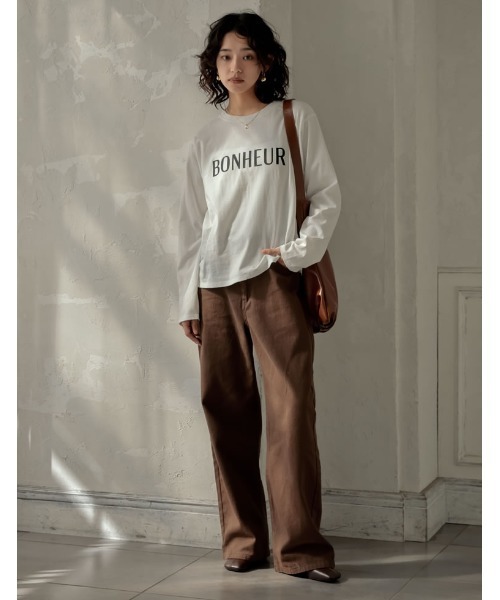 Re:EDIT(リエディ)の「コットンロゴロンT(Tシャツ/カットソー・レディース・ホワイト×ブラック/ブラック×ホワイト・LARGE/MEDIUM)」の12枚目の写真