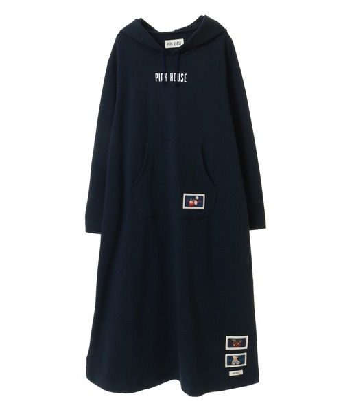 PINK HOUSE（ピンクハウス）の「ロゴプリントフードワンピース