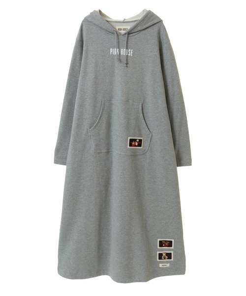 PINK HOUSE（ピンクハウス）の「ロゴプリントフードワンピース