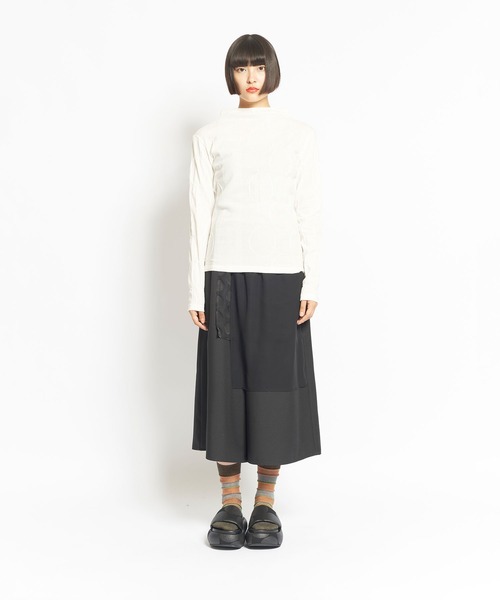 gomme（ゴム）の「リングドット　ハイネックＴ（Tシャツ/カットソー・レディース・ホワイト/ブラック・MEDIUM）」の15枚目の写真