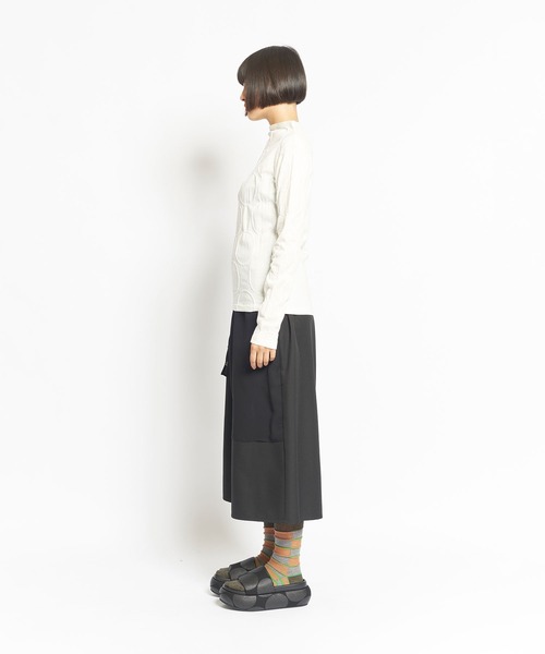 gomme（ゴム）の「リングドット　ハイネックＴ（Tシャツ/カットソー・レディース・ホワイト/ブラック・MEDIUM）」の16枚目の写真