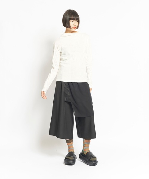 gomme（ゴム）の「リングドット　ハイネックＴ（Tシャツ/カットソー・レディース・ホワイト/ブラック・MEDIUM）」の18枚目の写真
