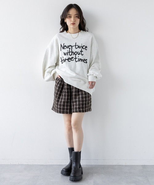 RAGEBLUE(レイジブルー)の「サイドベルト付/ツイードチェックショートパンツ(その他パンツ・レディース・ブラウン・FREE)」の19枚目の写真