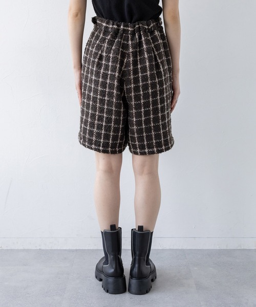 RAGEBLUE(レイジブルー)の「サイドベルト付/ツイードチェックショートパンツ(その他パンツ・レディース・ブラウン・FREE)」の9枚目の写真