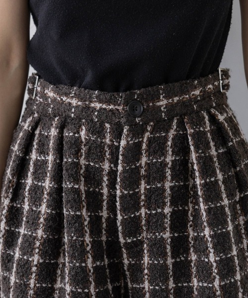 RAGEBLUE(レイジブルー)の「サイドベルト付/ツイードチェックショートパンツ(その他パンツ・レディース・ブラウン・FREE)」の11枚目の写真