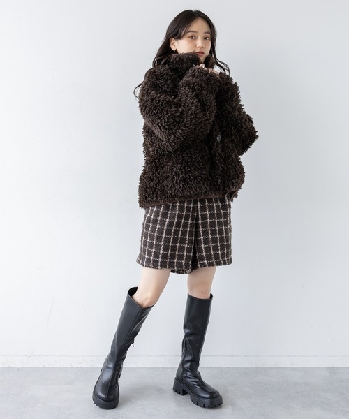 RAGEBLUE(レイジブルー)の「サイドベルト付/ツイードチェックショートパンツ(その他パンツ・レディース・ブラウン・FREE)」の16枚目の写真