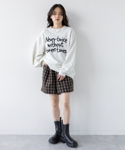 RAGEBLUE(レイジブルー)の「サイドベルト付/ツイードチェックショートパンツ(その他パンツ・レディース・ブラウン・FREE)」の18枚目の写真