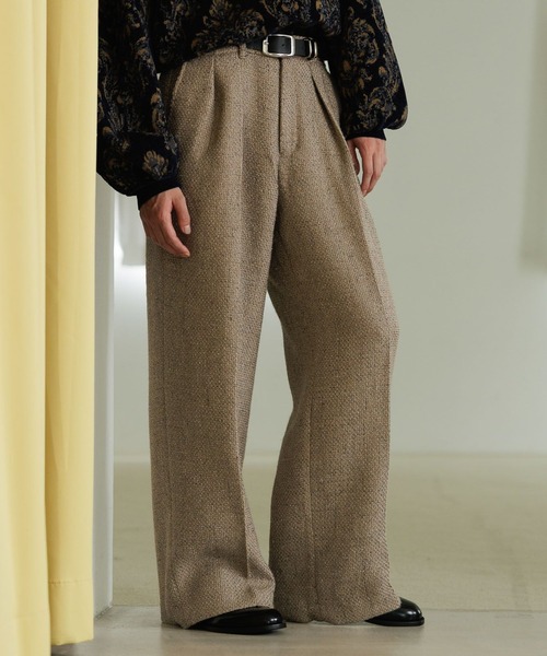 HARE(ハレ)の「【SET UP対応】ラメツイードワイドトラウザー(HARE)(その他パンツ・メンズ・ブラック/ベージュ・SMALL/MEDIUM)」の7枚目の写真