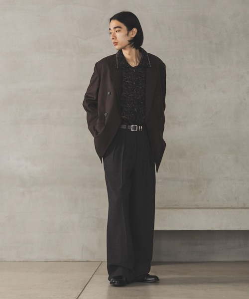 HARE(ハレ)の「【SET UP対応】ラメツイードワイドトラウザー(HARE)(その他パンツ・メンズ・ブラック/ベージュ・SMALL/MEDIUM)」の9枚目の写真