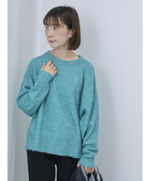 Samansa Mos2 blue(サマンサモスモスブルー)の「ヤクタッチクルーネックプルオーバー(ニット/セーター・レディース・オフホワイト/グリーン/ベージュ/オレンジ/ブルー・F)」の22枚目の写真