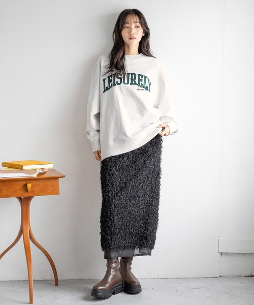 LOWRYS FARM（ローリーズファーム）の「ＵＳＡウラケロゴプルオーバー 240578（スウェット・レディース・ネイビー/グレー/ピンク/アイボリー・FREE）」の13枚目の写真