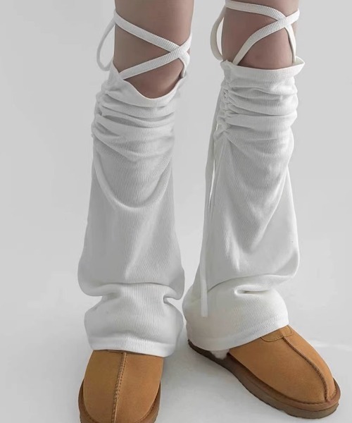 A'GEM/9 × .kom 『.kom/ドットケーオーエム』ギャザーレッグウォーマー