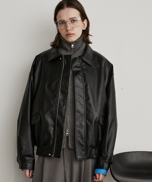 Auntie Rosa Holiday（アンティローザホリデー）の「フェイクレザーブルゾン（ブルゾン・レディース・ブラック・FREE）」の3枚目の写真