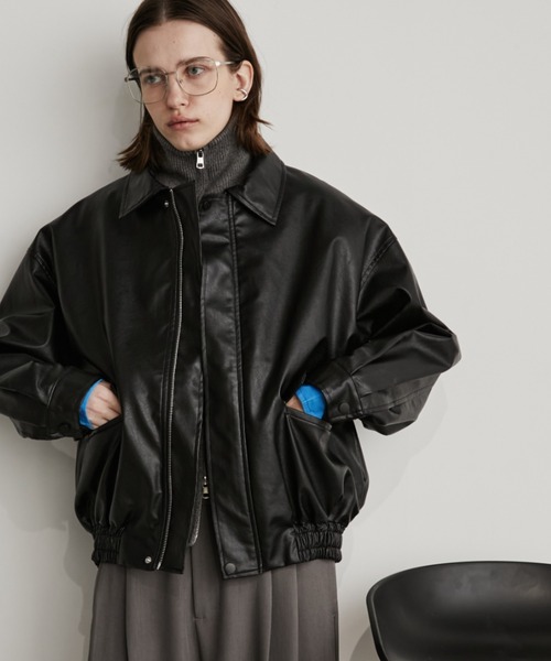 Auntie Rosa Holiday（アンティローザホリデー）の「フェイクレザーブルゾン（ブルゾン・レディース・ブラック・FREE）」の4枚目の写真