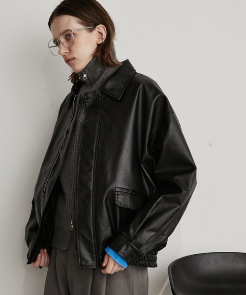 Auntie Rosa Holiday（アンティローザホリデー）の「フェイクレザーブルゾン（ブルゾン・レディース・ブラック・FREE）」の5枚目の写真