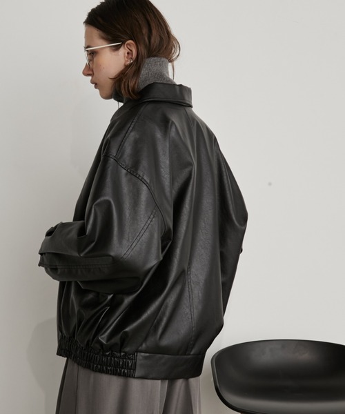Auntie Rosa Holiday（アンティローザホリデー）の「フェイクレザーブルゾン（ブルゾン・レディース・ブラック・FREE）」の6枚目の写真