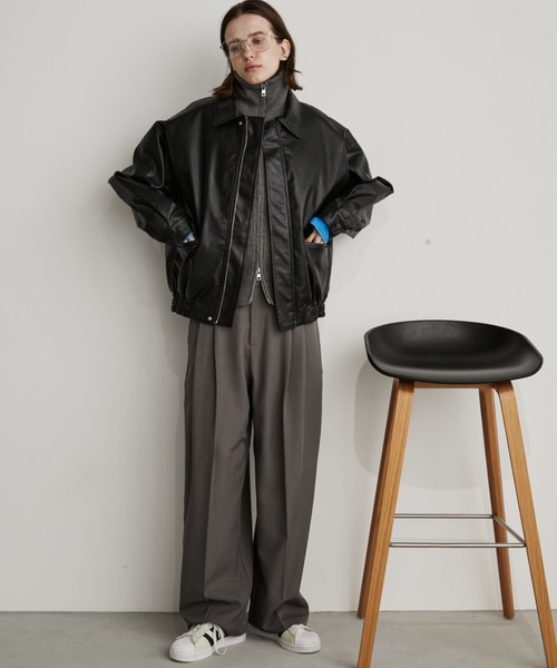 Auntie Rosa Holiday（アンティローザホリデー）の「フェイクレザーブルゾン（ブルゾン・レディース・ブラック・FREE）」の7枚目の写真