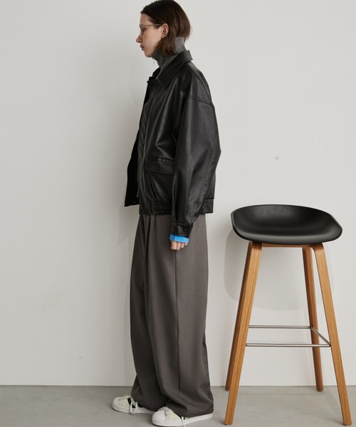 Auntie Rosa Holiday（アンティローザホリデー）の「フェイクレザーブルゾン（ブルゾン・レディース・ブラック・FREE）」の9枚目の写真