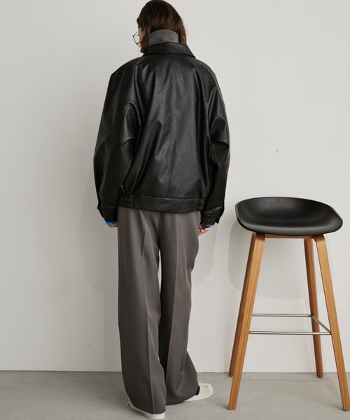 Auntie Rosa Holiday（アンティローザホリデー）の「フェイクレザーブルゾン（ブルゾン・レディース・ブラック・FREE）」の10枚目の写真