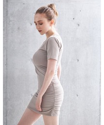 IRAL（アイラル）の「SHIRRING T-SHIRT ONE PIECE（ワンピース）」