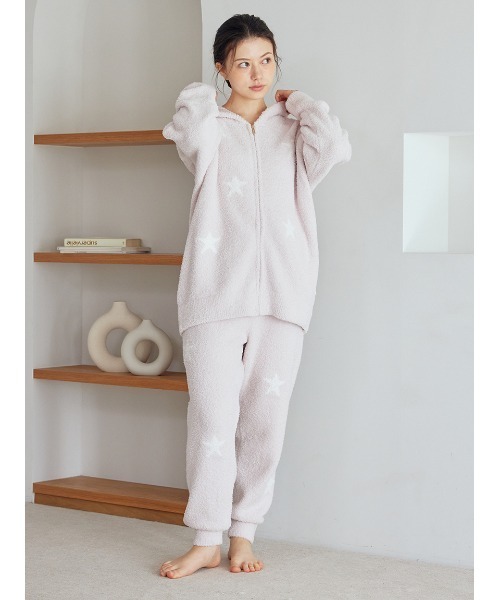 【GELATO PIQUE】 ルームウェア カラフルパウダー上下セット 美品 セール】ウォッシャブルスムーズィーボーダーパーカ（ルーム