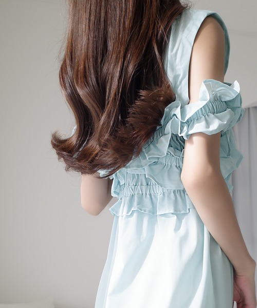 mily bilet（ミウィビレット）の「【mily bilet】夏の装いに映える、主役級の存在感♪着こなし自在の特別な一枚。マルチウェイビスチェドッキングストライプシャツワンピース（シャツワンピース・レディース・ブルー/ピンクベージュ/サックスブルー・LARGE/MEDIUM/SMALL/X-LARGE）」の13枚目の写真