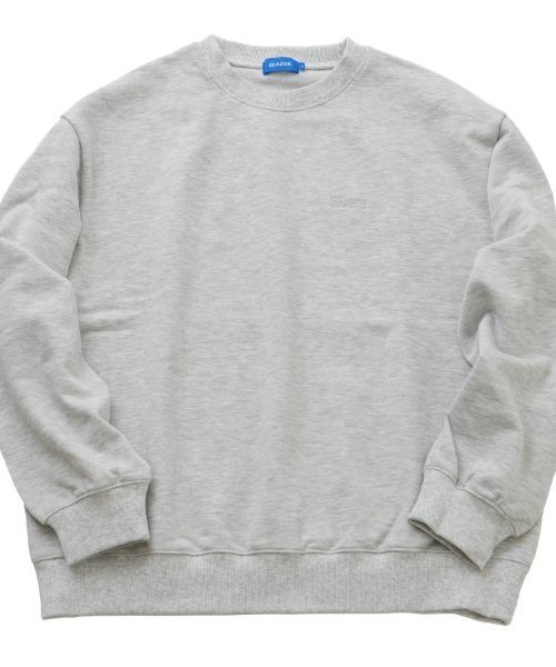 GLAZOS（グラソス）の「【大人向けサイズあり】裏毛・ワンポイント刺繍ロゴトレーナー（スウェット・キッズ・ブラウン/ネイビー/ブラック/オートミール・LL/L/M/S）」の2枚目の写真