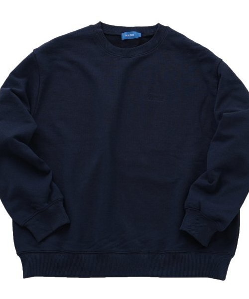 GLAZOS（グラソス）の「【大人向けサイズあり】裏毛・ワンポイント刺繍ロゴトレーナー（スウェット・キッズ・ブラウン/ネイビー/ブラック/オートミール・LL/L/M/S）」の4枚目の写真