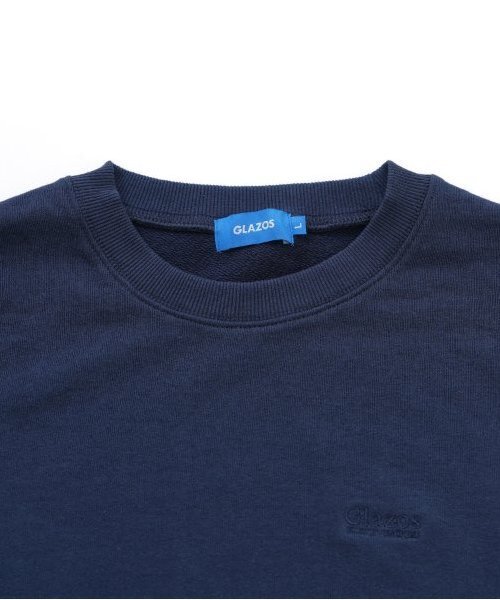 GLAZOS（グラソス）の「【大人向けサイズあり】裏毛・ワンポイント刺繍ロゴトレーナー（スウェット・キッズ・ブラウン/ネイビー/ブラック/オートミール・LL/L/M/S）」の7枚目の写真